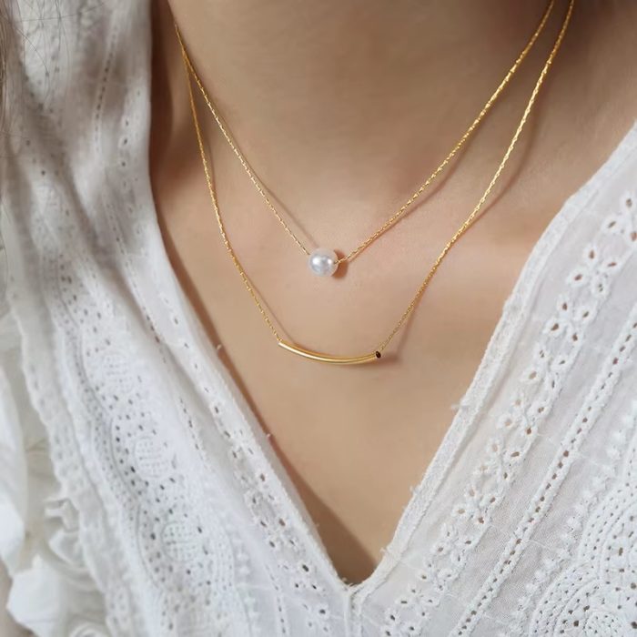 Collier double rang minimaliste